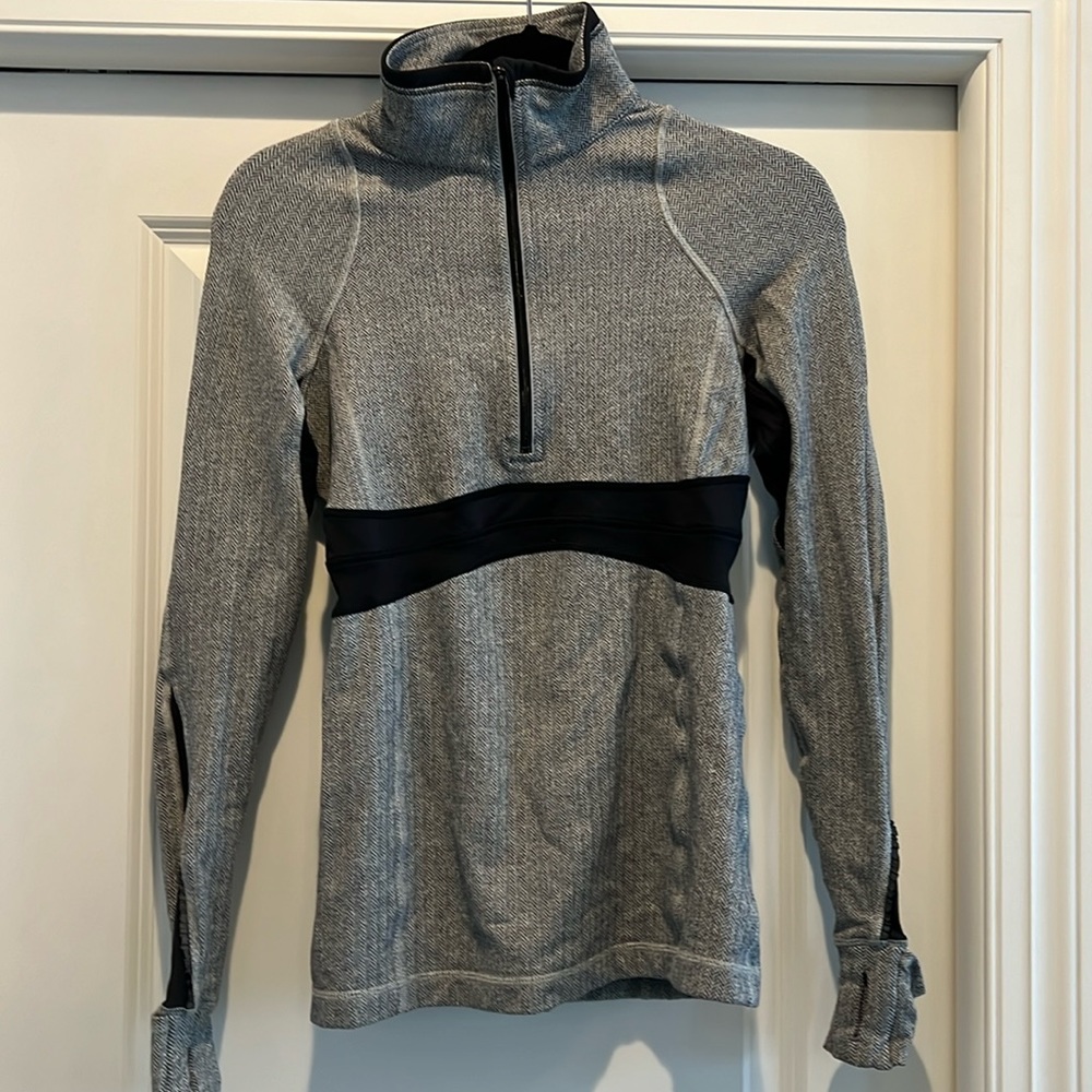 lululemon athletica Gray and Black Women's Top
